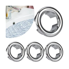 4 Pack Sink Overflow Ring Bathroom Sink Overflow Trim Ring Round Hole Cover f...