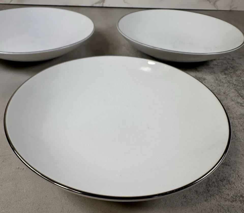 Style House Platinum Ring Berry Dessert Bowl Set of 3 5.5" White Japan - Image 3 of 4