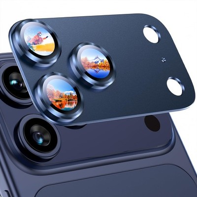 Camera Lens Protector for iPhone 17 Pro - Metal Tempered Glass - Deep Blue