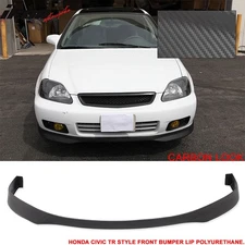 Fits 99-00 Honda Civic Type-R Style Unpainted Black Front Bumper Lip Spoiler PU