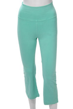 Hard Tail Womens Capri Cropped Leggings Green 90 Cotton 10 Lycra Size S