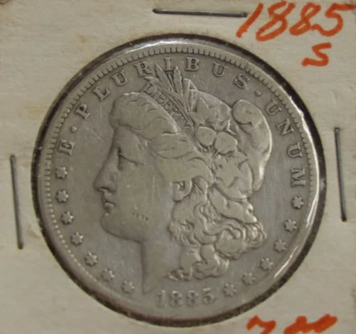 1885 S US Morgan Silver Dollar $1 Fine (Cleaned)