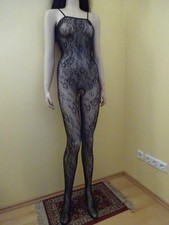 Bodystocking Netzbody Catsuit Body ouvert baci Lingerie 36-40 Spitze schwarz NEU