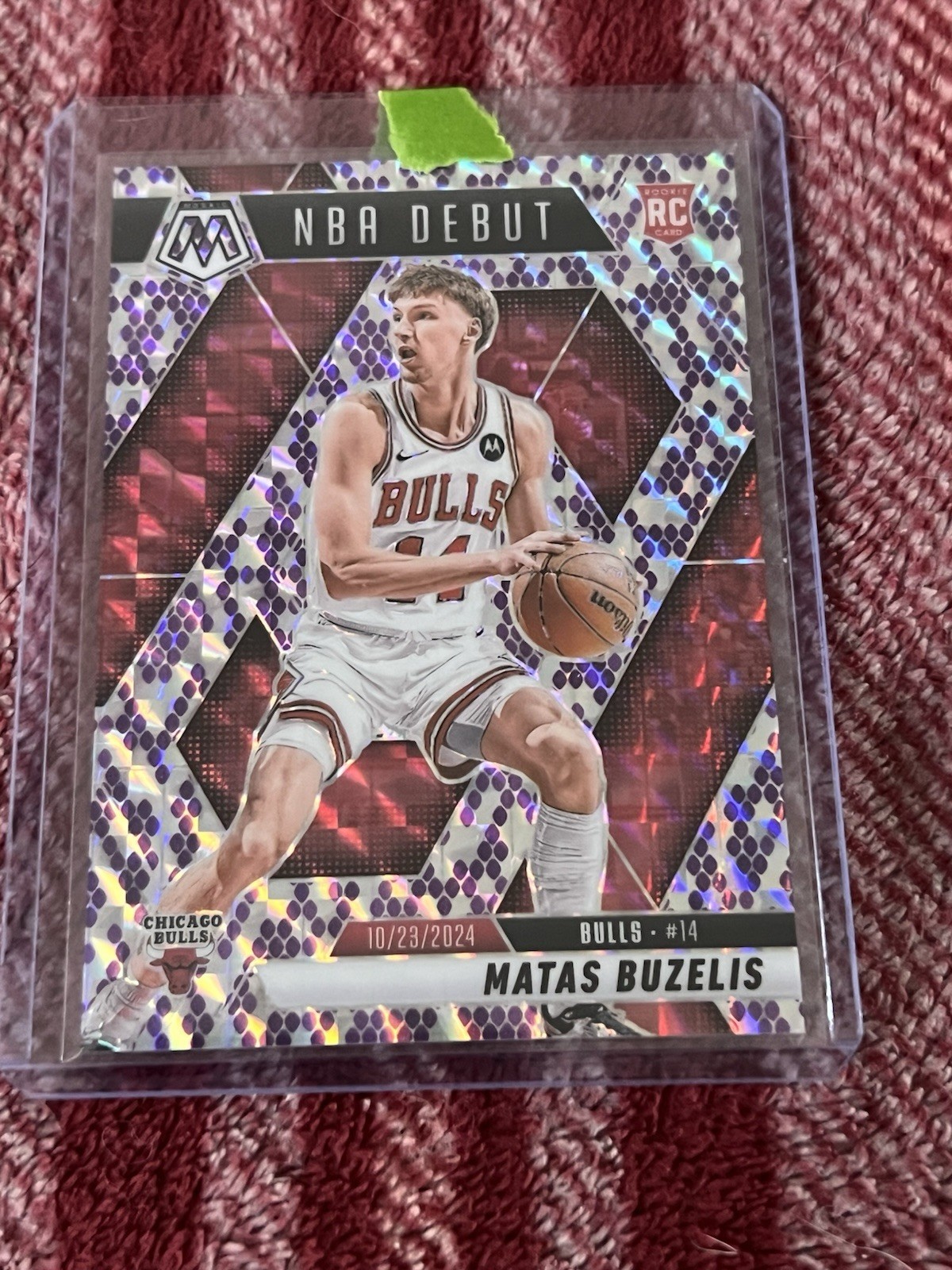 2024-25 Panini Mosaic Matas Buzelis #257 RC NBA Debut Purple Snakeskin /24