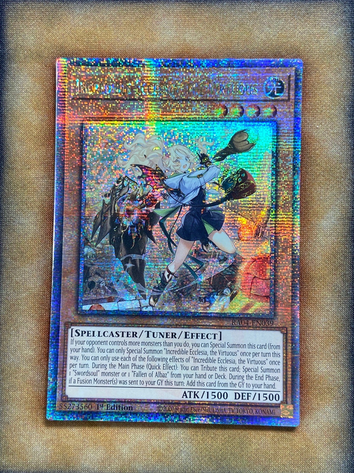 Yugioh Incredible Ecclesia, the Virtuous RA04-EN039 Quarter Century Alt Art NM