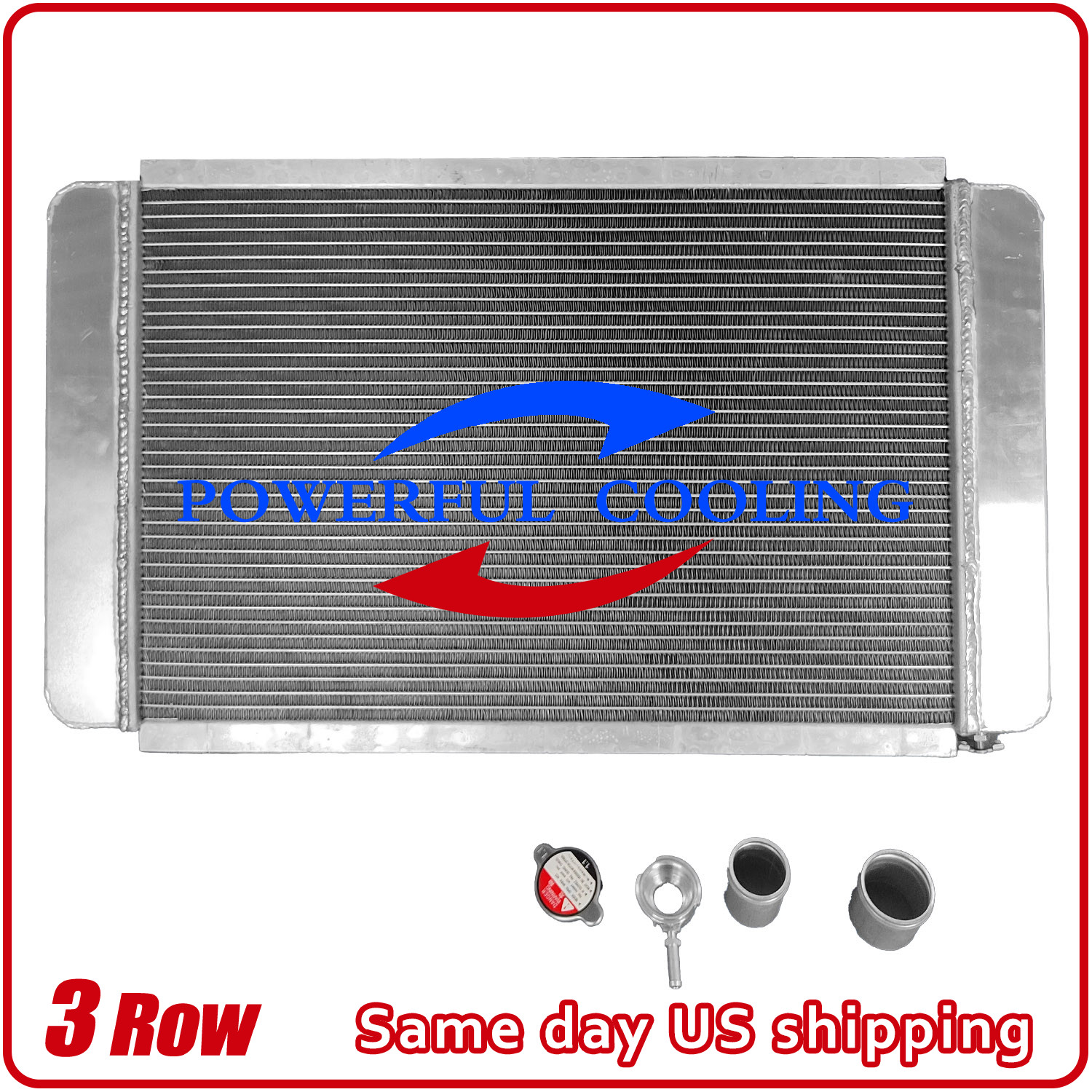 28"x16" Overall Customizable Aluminum Cooling Radiator Kit Crossflow or Downflow