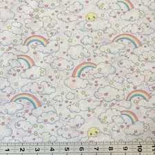 Vintage Precious Moments Clouds Cotton Fabric...