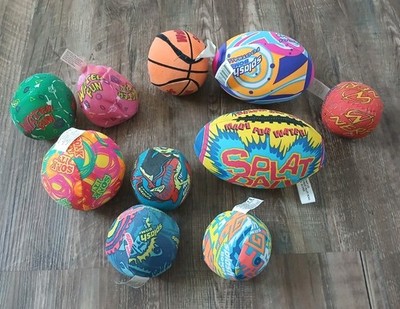 Of 10 Vintage Splash Bombs Balls Bright Neon Water Pool Toys 2000 Mixed Lot