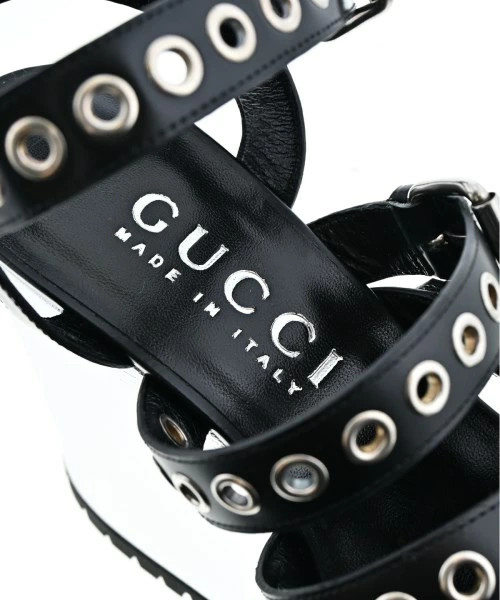 GUCCI Sandals Women's EU38 1/2 (about 25cm) Silver x Black thumbnail 8