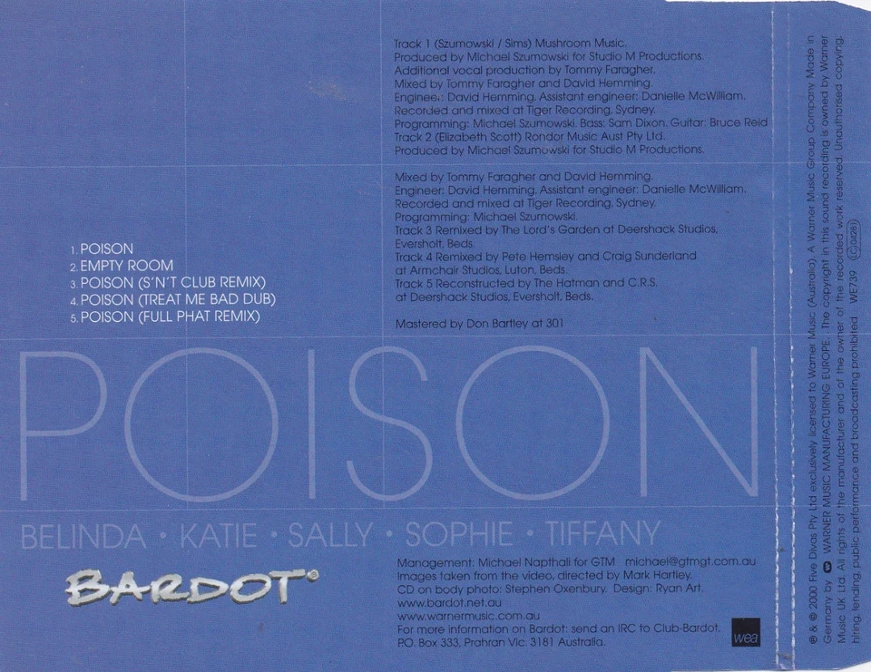 Bardot - Poison  (5 Track Maxi CD) - Bild 2 von 2