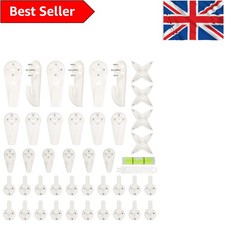 Image of Assorted 42pcs Picture Hanging Kit for Hard Walls - Non-Trace Hooks Included