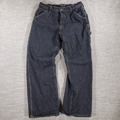 Faded Glory Carpenter Jeans Mens 32x29 Dark Indigo Excellent Fleece Lined Work