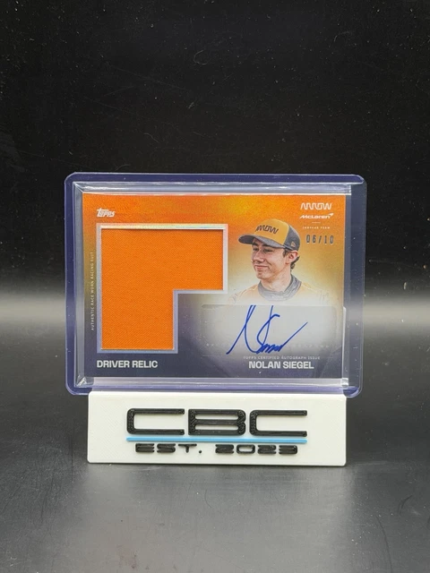 2026 Topps Mclaren Racing Nolan Siegel Relic Auto 06/10