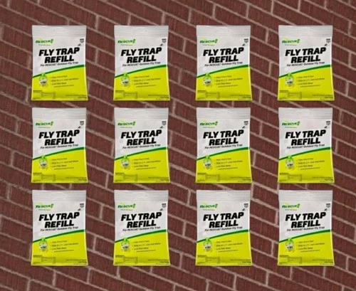 12 PACKS Rescue! Outdoor Fly Trap Refill ONE CASE OF 12