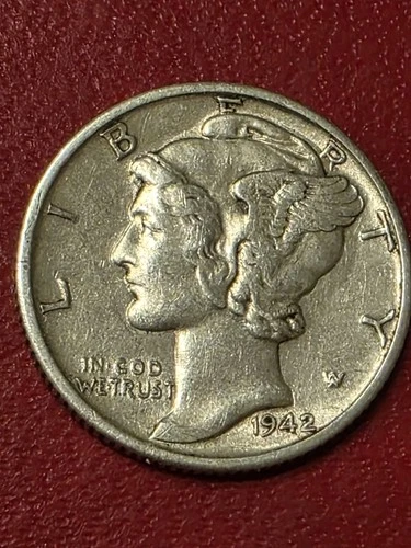 1942 S Mercury SILVER Dime /San Francisco / EXTRA FINE+  HIGH GRADE SILVER COIN