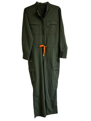 Figs Chantal Cargo Scrub Jumpsuit Womens Moss Straight Leg Small  Discontinued