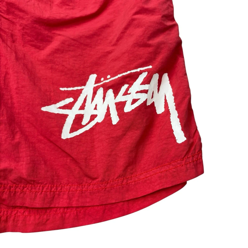 Nike Stussy Water Shorts Mens Size Medium Red White Logo Collab - Image 3 of 4