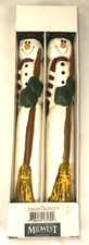 VTG 10" Snowman Figures Christmas 2 PC Candles New in Box