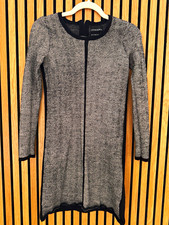 Cynthia Rowley Sweater Dress XS 100% Extrafine Merino Wool Herringbone, Back Zip