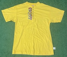 Disney Vintage Yellow Henley Shirt With Characters Adult Medium