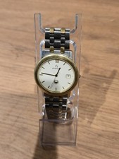 Eterna 18k Gold and Steel Quartz Arabia Gifted Dial Watch Working Perfectly