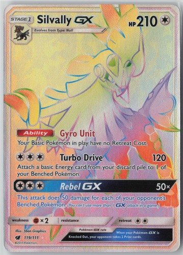 Silvally GX (Secret) Holo Secret Rare SM - Crimson Invasion 119/111 LP
