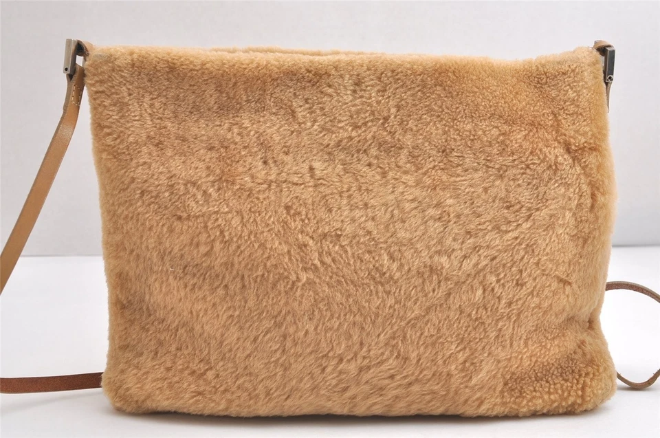 Auténtico Bolso Bandolera de Hombro FENDI Vintage Cuero Boa Beige 3600N Foto 3 de 4