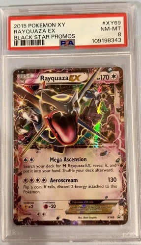 2015 POKEMON XY BLACK STAR PROMOS #XY69 RAYQUAZA EX PSA 8