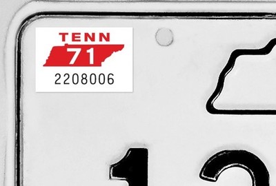 1971 Tennessee License Plate Registration Sticker, TENN