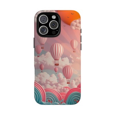 Phone Ink - iPhone | Galaxy | Pixel Case - Hot Air Balloons Pink Sky