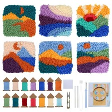 ERNTRNL Punch Needle Kits Adults Beginner - 5 inches x 5 inches, Sunset