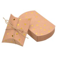 "Kopfkissen Boxen 50Stk Hochzeit Geschenk Boxen Papier Box Gold Herz 4.5X2.8\"Gelb"