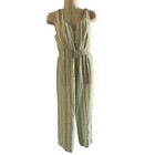 Jovanna Jumpsuit Green Floral Sleeveless Smocked Waist Casual Size M