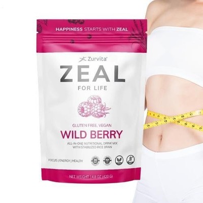 Zurvita Zeal For Life   30-Day Wellness Bag (Wild Berry Flavor)   420g FRESH 