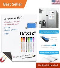 16x12 Magnetic Dry Erase Board for Refrigerator - Family Office Use Essential