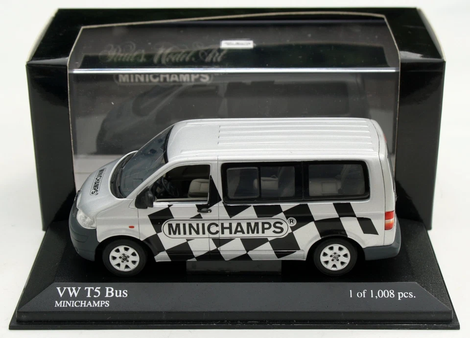 Autobús VW T5 año de construcción 2003-2009,Silver Metallic,Minichamps-modelo especial EN M.1:43, Foto 4 de 4