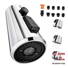 Pull Down Spray Head for Kitchen Faucet,3-Function Sink Spray Nozzle Chrome