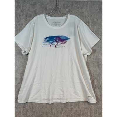 Life is Good Womens Crusher Tee White Palm Tree Graphic T-Shirt XXXL New