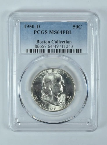 1950-D Franklin Half Dollar Boston Collection MS64 FBL PCGS