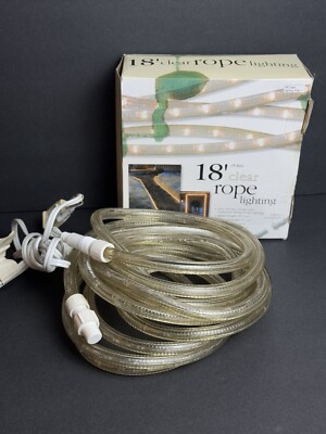 18  Clear Rope Lighting Indoor/Outdoor with Connectors and Box