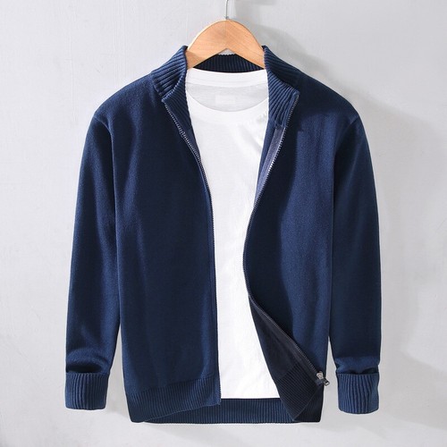 Cardigan uomo business casual maglione zip maglia slim maglione basic - Foto 16 di 23