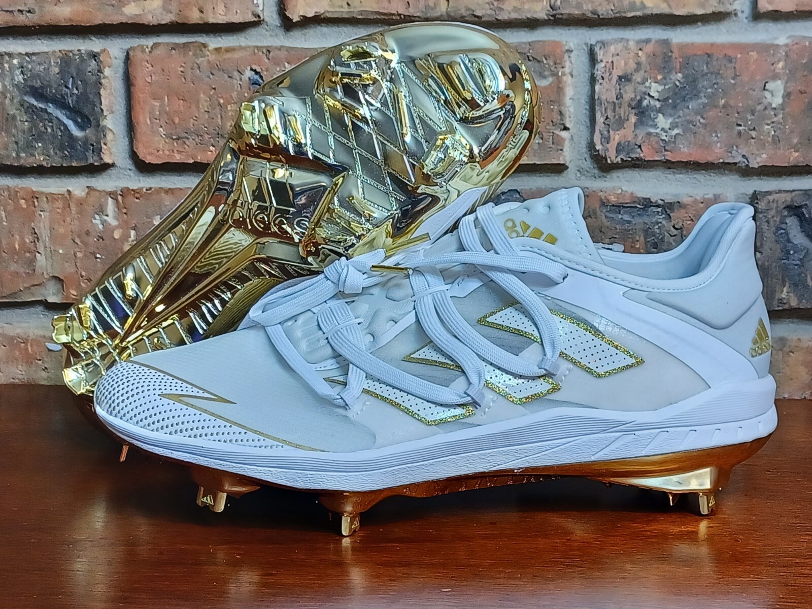adidas adizero baseball cleats white and gold
