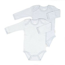 Tadpoles Organic Long Sleeve Pinstripe Bodysuits - Set of 2, Grey