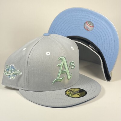 New Era ''Opal'' x Feature Oakland A s 59FIFTY Fitted - Size 7 1/2-Blue UV