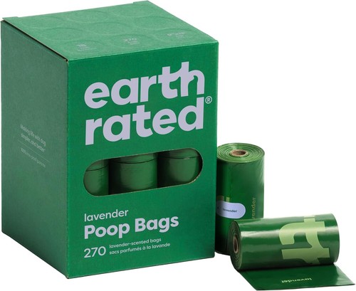 Earth Rated Dog Poop Bags 270ct Leak Proof Extra Thick Lavender Scented Rolls