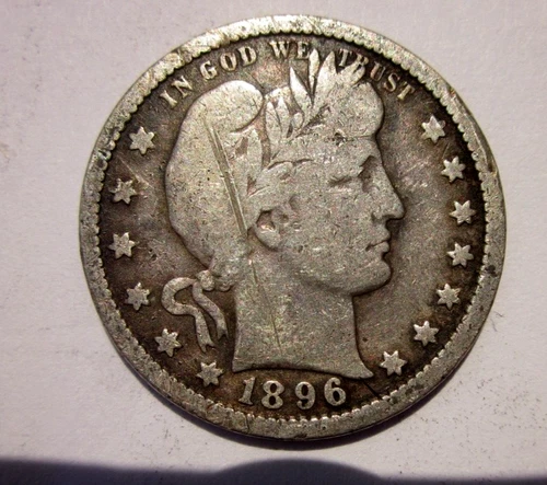1896-P BARBER QUARTER DOLLAR 25C PHILADELPHIA MINT COLLECTOR COIN NICE GRADE