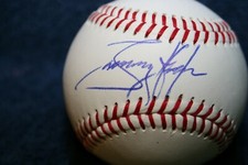 TOMMY HUNTER AUTOGRAPHED SIGNED BASEBALL PHILADELPHIA PHILLIES