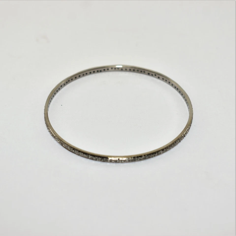 Natural Diamond Bangle Oxides Bangle 925 Sterling Silver Bangle Anniversary Gift - Image 3 of 4