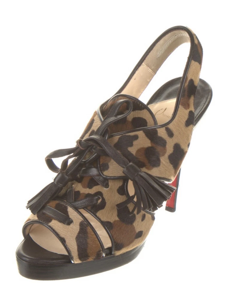 Sandalias Christian Louboutin pelo de caballo estampado animal talla 8 Foto 2 de 4