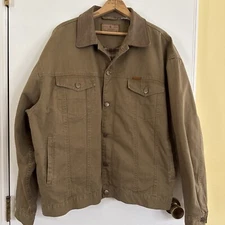 Legendary Whitetails Deer Gear Hunting Bruno Brown Canvas Heavy Jacket Mens XL